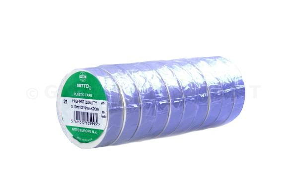 Nitto afplaktape 25mm 1 ROL [PVC21-25MMx20M-WIT-1]