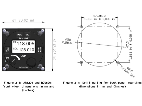Becker AR6211 2-seaterunit/controlunit 57mm [RCU6201-(012)]