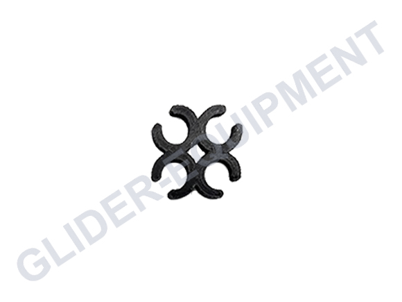 GE slangclip 4P ''X'' kunststof zwart Ø