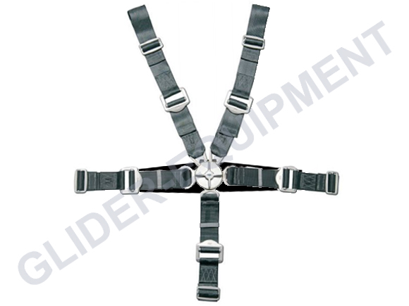 Gadringer 5-punts gordelset incl. zwarte lederen flappen [GGBSB5LF]