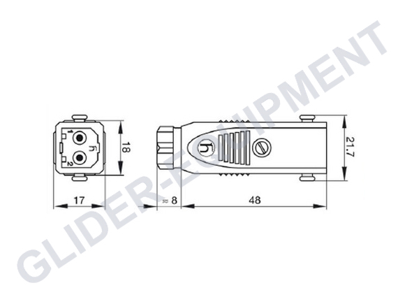 Hirschmann STAS 2P kabelconnector male [930620106]