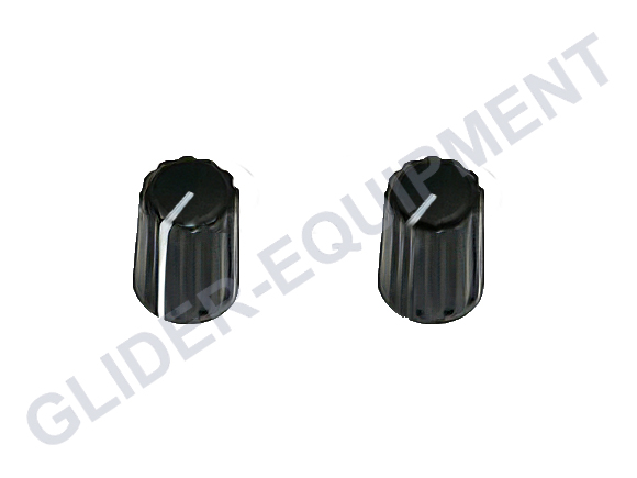 Instrumenten draaiknop afdekkap/dop zwart met streep (10mm knop) [E040-1625]