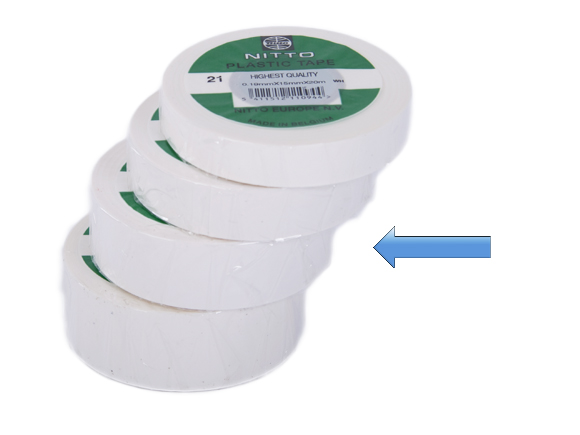 Nitto afplaktape 25mm 1 ROL [PVC21-25MMx20M-WIT-1]