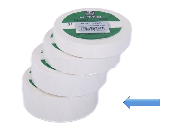 Nitto afplaktape 30mm   4 ROLLEN [PVC21-30MMx20M-WIT]