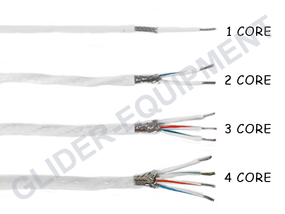 Tefzel kabel 2-aderig afgeschermd AWG22 wit [M27500-22TG2T14]