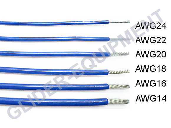 Tefzel kabel AWG14 (2.27mm²) blauw [M22759/16-14-6]