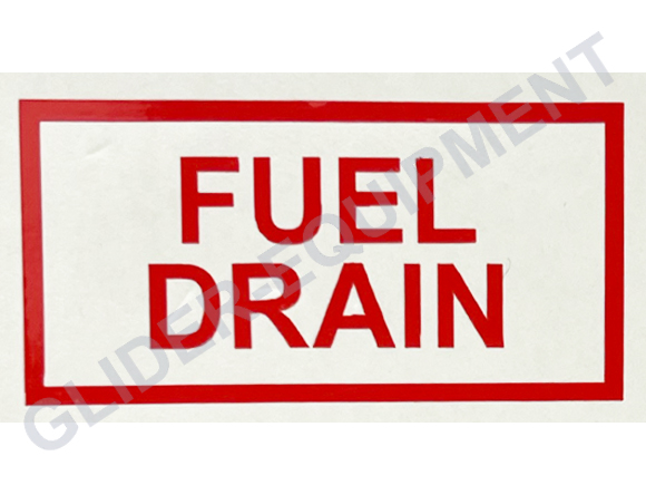 Waarschuwingssticker/Aanwijzingssticker \'Fuel drain\' rood [SR113194]