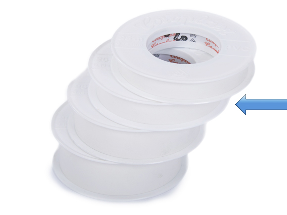 Coroplast afplaktape 19mm  1 ROL [302-19MMx25M-WIT-1]